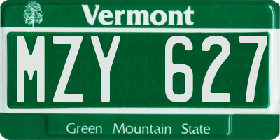 VT license plate MZY627