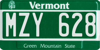 VT license plate MZY628