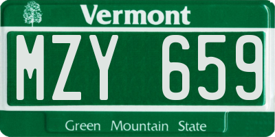 VT license plate MZY659