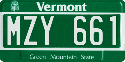 VT license plate MZY661