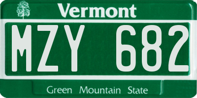 VT license plate MZY682