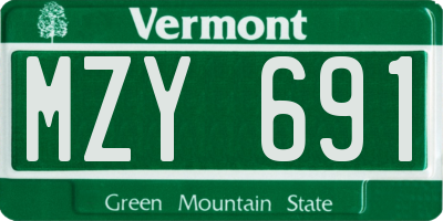 VT license plate MZY691