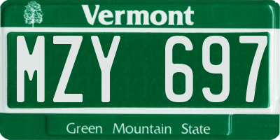 VT license plate MZY697