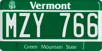 VT license plate MZY766