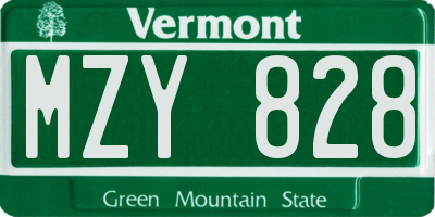 VT license plate MZY828