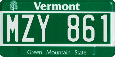 VT license plate MZY861