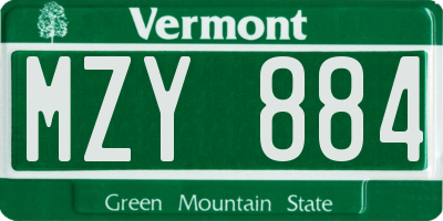 VT license plate MZY884