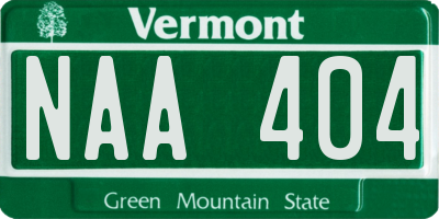 VT license plate NAA404