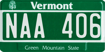 VT license plate NAA406