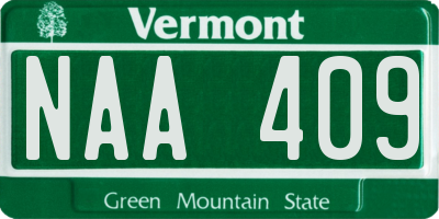 VT license plate NAA409