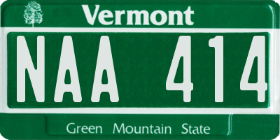 VT license plate NAA414