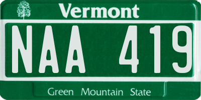 VT license plate NAA419