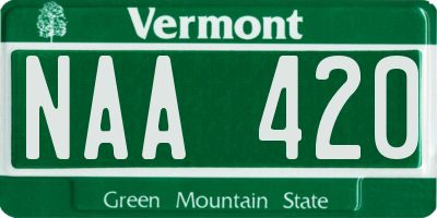 VT license plate NAA420