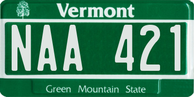 VT license plate NAA421