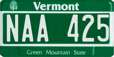 VT license plate NAA425