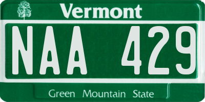 VT license plate NAA429