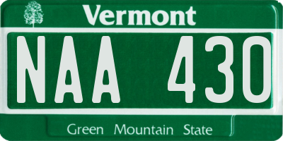 VT license plate NAA430