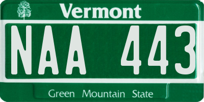 VT license plate NAA443