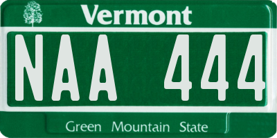 VT license plate NAA444