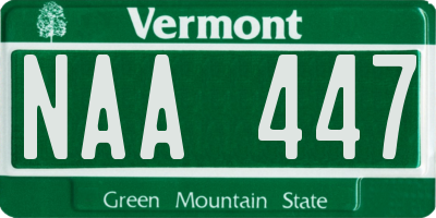 VT license plate NAA447
