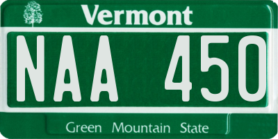 VT license plate NAA450