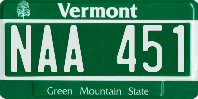 VT license plate NAA451