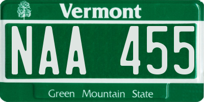 VT license plate NAA455