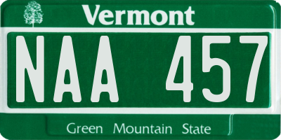 VT license plate NAA457