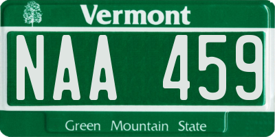 VT license plate NAA459