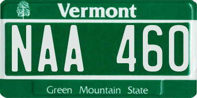 VT license plate NAA460