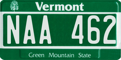 VT license plate NAA462