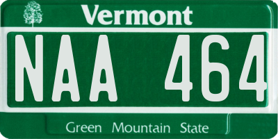 VT license plate NAA464