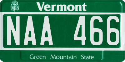 VT license plate NAA466