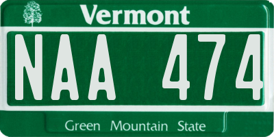 VT license plate NAA474