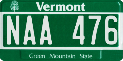 VT license plate NAA476