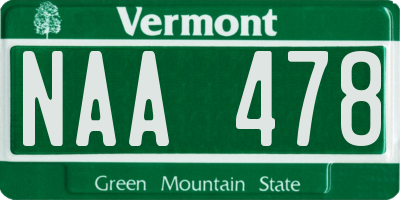 VT license plate NAA478