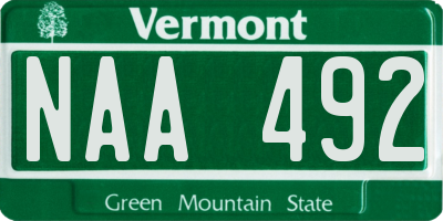 VT license plate NAA492
