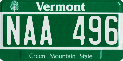 VT license plate NAA496