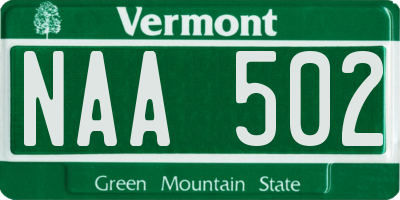 VT license plate NAA502
