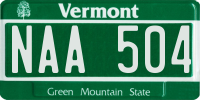 VT license plate NAA504
