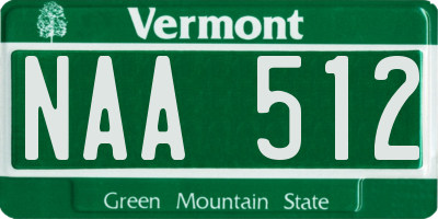 VT license plate NAA512