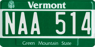 VT license plate NAA514