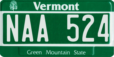 VT license plate NAA524