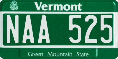 VT license plate NAA525