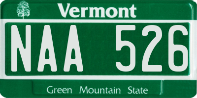 VT license plate NAA526