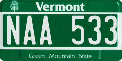 VT license plate NAA533