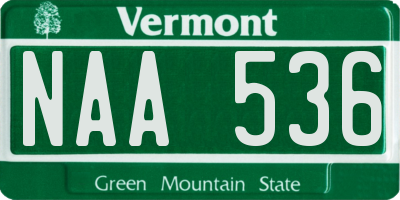 VT license plate NAA536