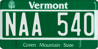 VT license plate NAA540