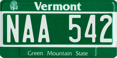 VT license plate NAA542