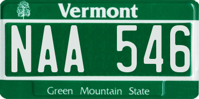 VT license plate NAA546